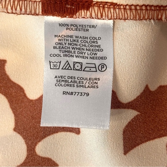 Ann Taylor Factory Cream and Brown Floral Wrap Skirt Size XS - Picture 10 of 11